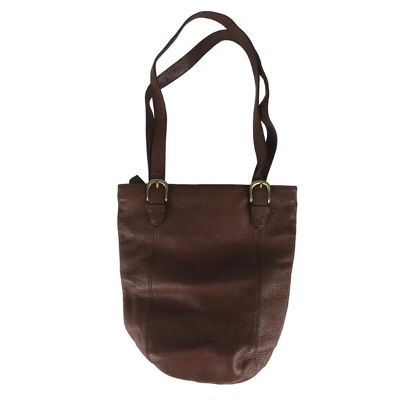 Guess Womens Brown Leather Inner Pockets Adjustable Double Handles Shoulder Bag - Picture 6 of 11